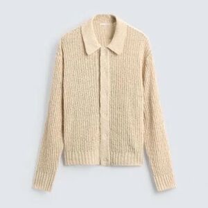 Zara Textured knit cardigan sz L NWOT